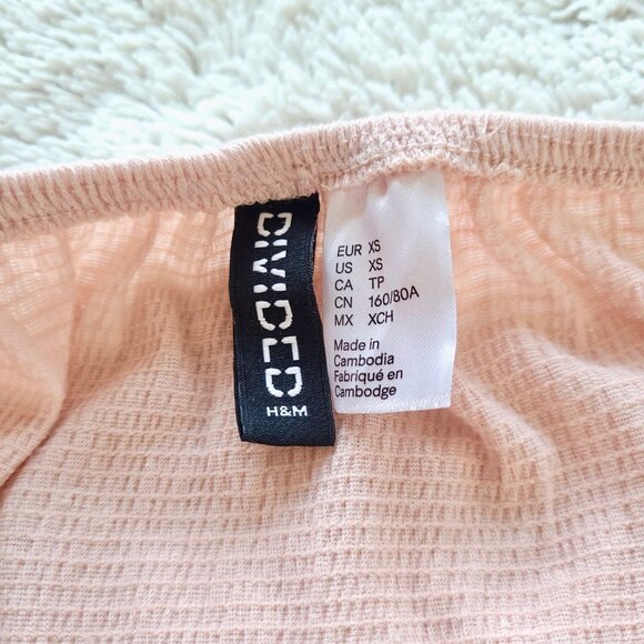 H&M Divided Off The Shoulder Crochet Detail Front Blouse in Old Rose Size XS - Picture 7 of 10